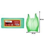 SACOLA 38X48 VERDE RECICLADA FINA COM 3 KG - ECOPLAST