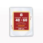 SACO PLASTICO A VACUO 40X60X020 COM 250 UNIDADES - UNIOPACK