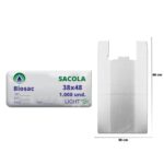 SACOLA BRANCA LIGHT 38X48  COM 1000 - BIOSAC