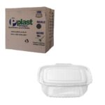 POTE RETANGULAR 900ML COM TAMPA ARTICULADA P-94 CX COM 100 UND - PPLAST