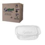 POTE RETANGULAR 800ML COM TAMPA ARTICULADA P-92 CX COM 100 UND - PPLAST