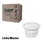 POTE REDONDO LISO 350ML COM TAMPA ARTICULADA P-771 CX COM 200 UND - PPLAST