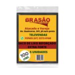 SACO PARA LIXO DE 100 LITROS PACOTE COM 5  UNIDADES - BRASÃO