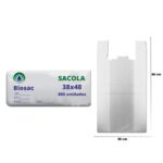 SACOLA BRANCA FORTE 38X48 COM 800 UND - BIOSAC