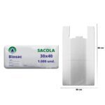 SACOLA BRANCA FORTE 30X40 COM 1000- BIOSAC