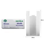 SACOLA BRANCA 60X80 COM 1000 UND - BIOSAC