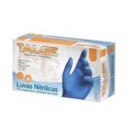 LUVA NITRILICA  AZUL TAM M CX COM 100 UNIDADES TALGE