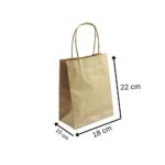 SACOLA PAPEL KRAFT COM ALÇA P 12X19X7  COM 10 UND - CHIARA