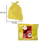 SACO DE LIXO 100 LTS AMARELO 75X95X0,07 COM 100 UNIDADES - ECOPLAST