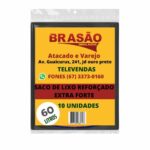SACO PARA LIXO 60 LITROS PACOTE COM 10 UNIDADES - BRASÃO