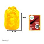 SACO DE LIXO 200 LTS AMARELO 95X110X0,07 COM 100 UNIDADES - ECOPLAST