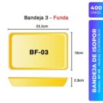 BANDEJA FUNDA AMARELA 23,5X18X2,9 CM FRD COM 400 UND - BOM APETITE  BF-03
