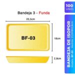 BANDEJA FUNDA AMARELA 23,5X18X2,9 CM FRD COM 100 UND - BOM APETITE  BF-03