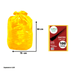 SACO DE LIXO 100 LTS AMARELO 75X90X0,08 C/100  ECOPLAST