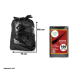 SACO DE LIXO 100 LTS 75X105X0,07 COM 100 UNIDADES - ECOPLAST