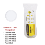 TAMPA PP 550ML SEM FURO TRANSPARENTE PCT COM C/50 UND - COPOBRAS TPT-550