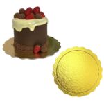 CAKE BOARD RED OURO 23CM BASE PARA BOLO DOCES 100 UND - PITPRATOS